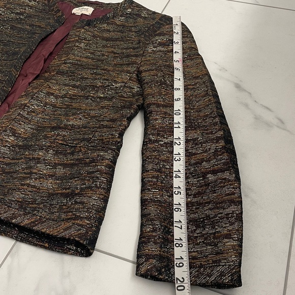 Wilfred Cropped Brown Tailored Blazer with Metallic Sheen Size 6 - Picture 13 of 14